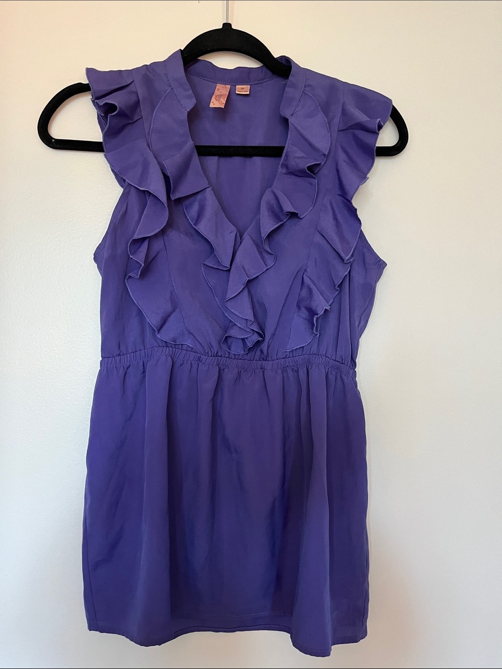 Purple Ruffle V-Neck Blouse - Women